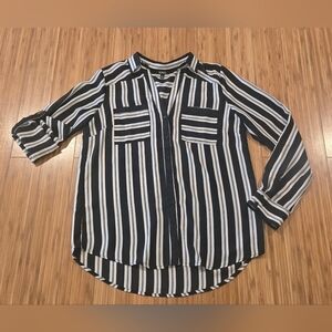 NWOT XOXO Black and White Striped Blouse